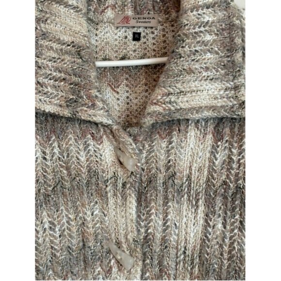 Genoa Sweaters 100 Lama Cardigan Jacket Womens Size XL Cabincore Vintage Boho - Picture 8 of 9